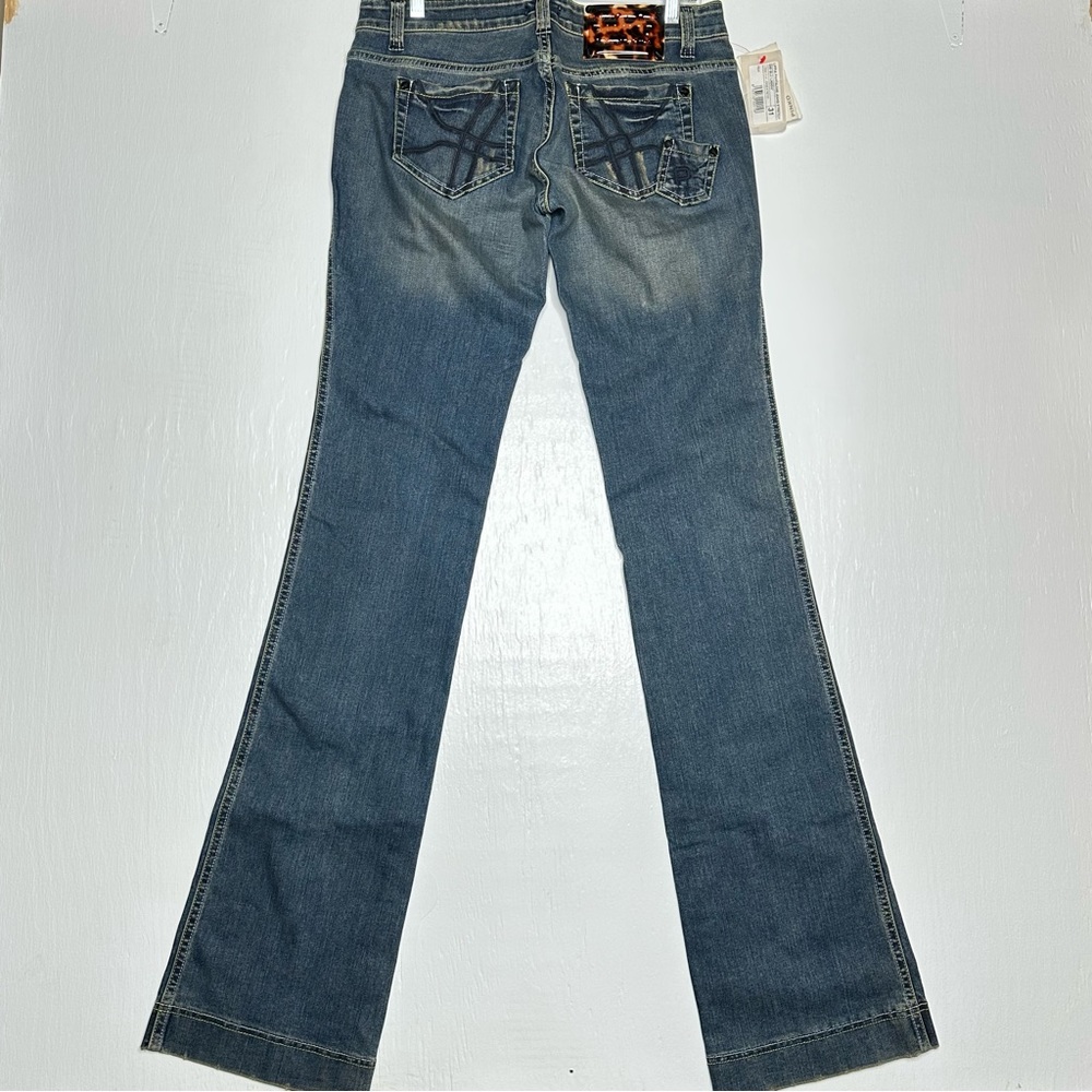 Pinko Womens Bootcut Jeans Size 31 Medium Wash Stretch NEW Embroidered Pockets
